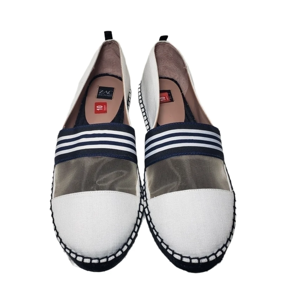 Zac Posen VIDA White Woven Slip On Espadrilles Sz 10M
